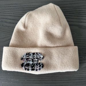 Chanel Beanie with tweed logo